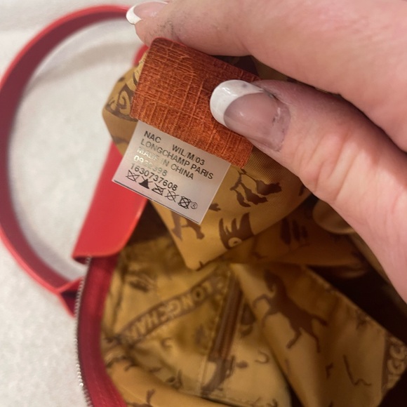 Longchamp Classic leather tote Carryall bright red! Beautiful bag! - Picture 8 of 11